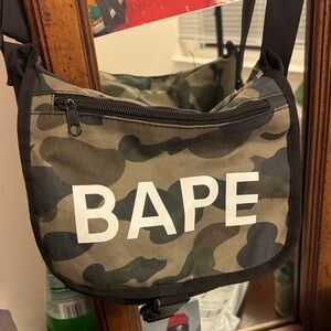 Bape Camouflage Messenger Bag with White Logo
